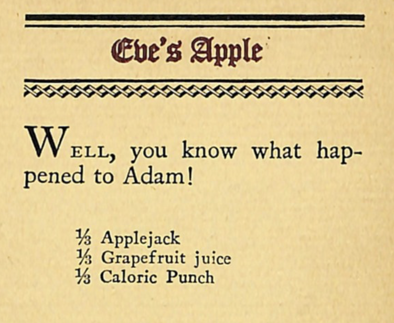 Eve’s Apple Recipe - a screenshot of the recipe from the original book